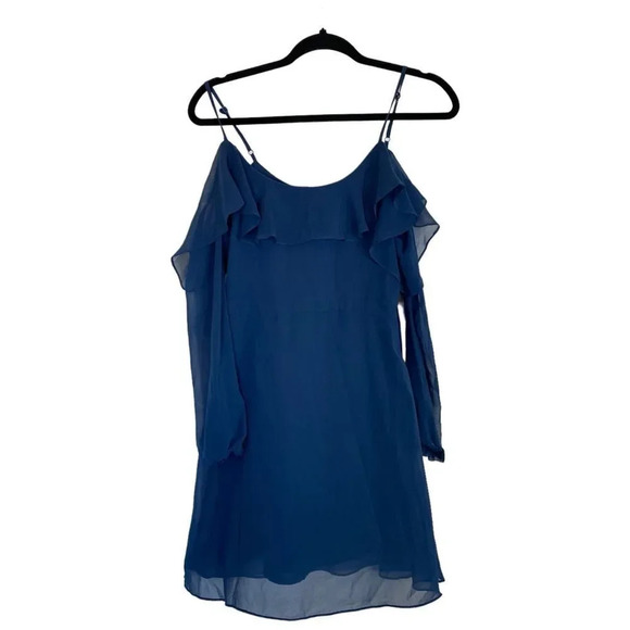 CUPCAKES AND CASHMERE Sundra Cold Shoulder Dress Navy Blue Size 0 - Picture 3 of 8